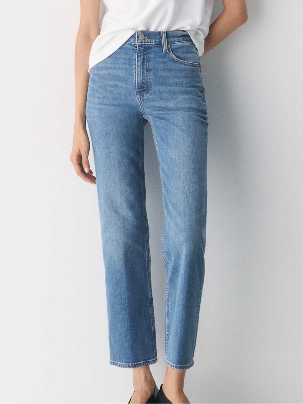 Denim Forum Aritzia Arlo Hi-Rise Straight Jeans light wash Sz 28x28L